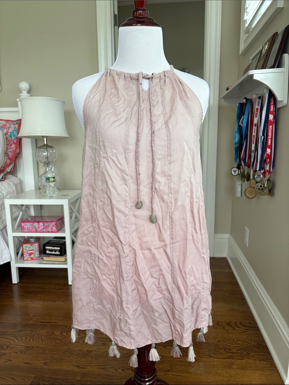 Letarte Light Blush Pink Tassel Swim Coverup